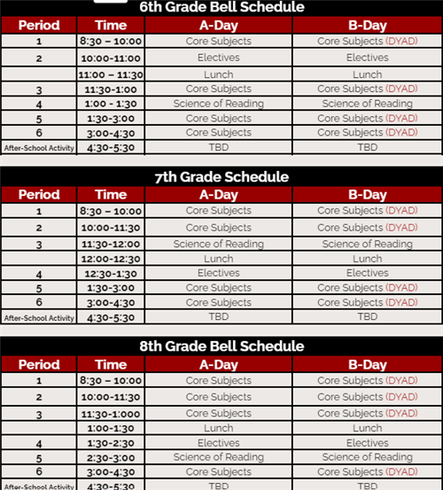 20242025 Bell Schedule